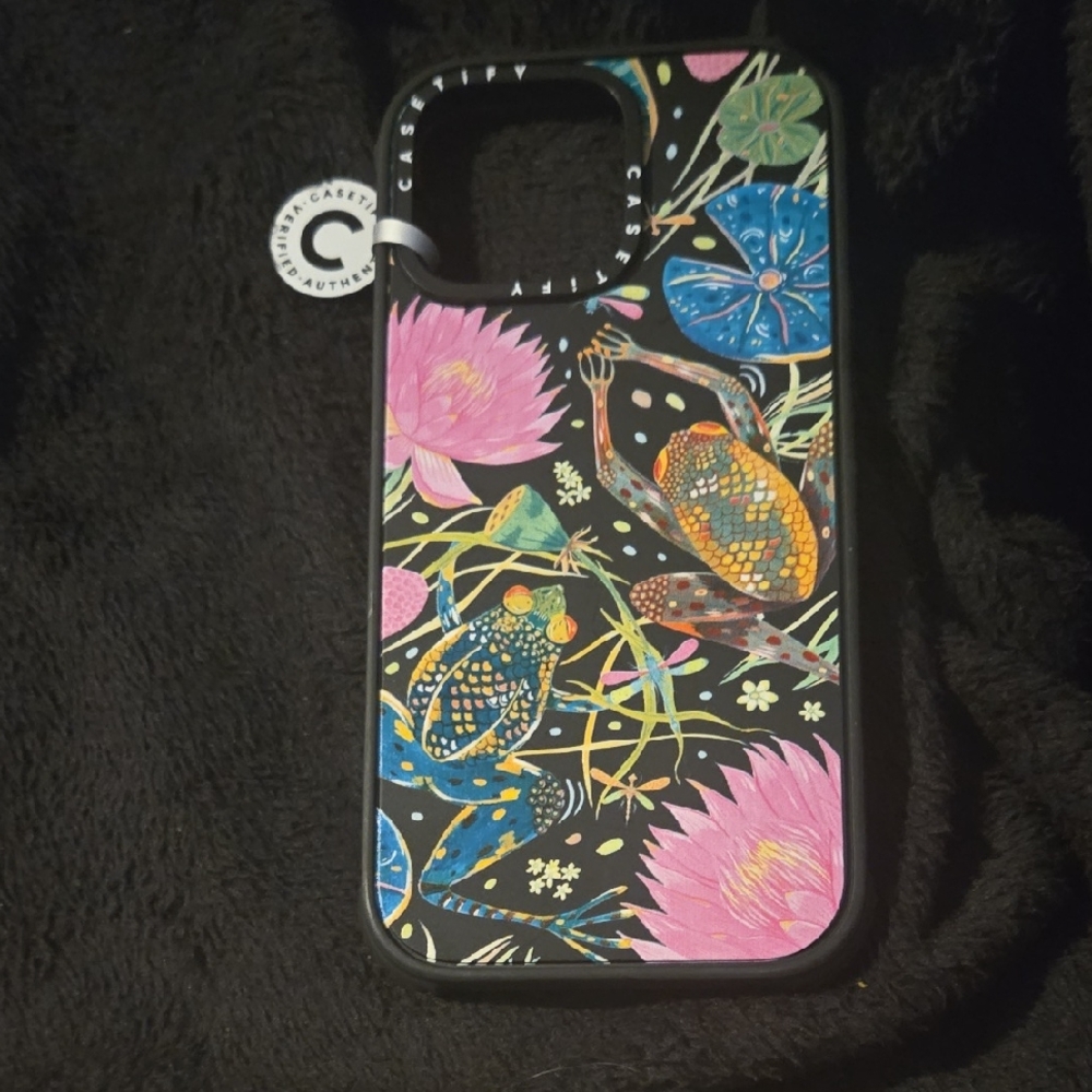 Floral Pattern Phone Case - Black